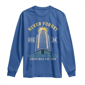 Nakatomi Plaza Long Sleeve Shirt Never Forget December 24 Christmas Eve 1988 TS02 Royal Blue Print Your Wear