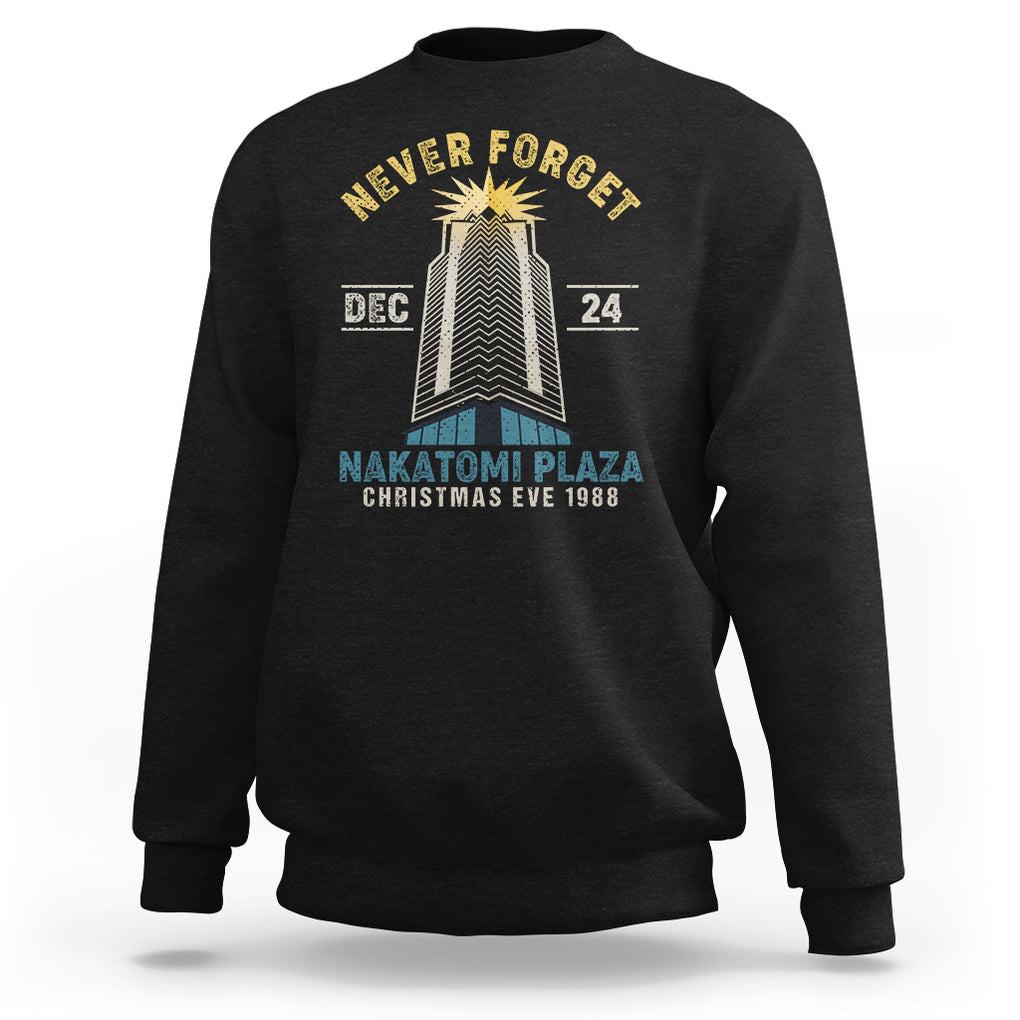 Nakatomi Plaza Sweatshirt Never Forget December 24 Christmas Eve 1988 TS02 Black Printyourwear