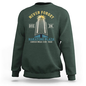 Nakatomi Plaza Sweatshirt Never Forget December 24 Christmas Eve 1988 TS02 Dark Forest Green Printyourwear