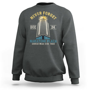 Nakatomi Plaza Sweatshirt Never Forget December 24 Christmas Eve 1988 TS02 Dark Heather Printyourwear