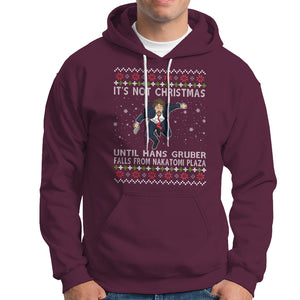 Nakatomi Plaza Hoodie It's Not Christmas Until Hans Gruber Falls TS02 Maroon Printyourwear