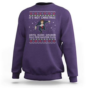 Nakatomi Plaza Sweatshirt It's Not Christmas Until Hans Gruber Falls TS02 Purple Printyourwear