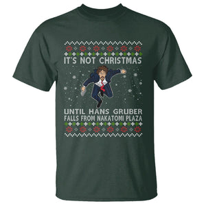 Nakatomi Plaza T Shirt It's Not Christmas Until Hans Gruber Falls TS02 Dark Forest Green Printyourwear