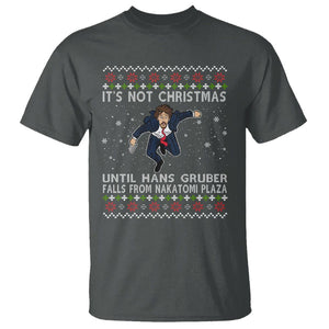 Nakatomi Plaza T Shirt It's Not Christmas Until Hans Gruber Falls TS02 Dark Heather Printyourwear