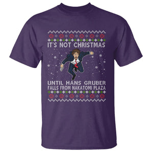 Nakatomi Plaza T Shirt It's Not Christmas Until Hans Gruber Falls TS02 Purple Printyourwear