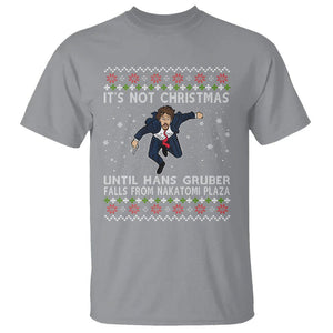 Nakatomi Plaza T Shirt It's Not Christmas Until Hans Gruber Falls TS02 Sport Gray Printyourwear