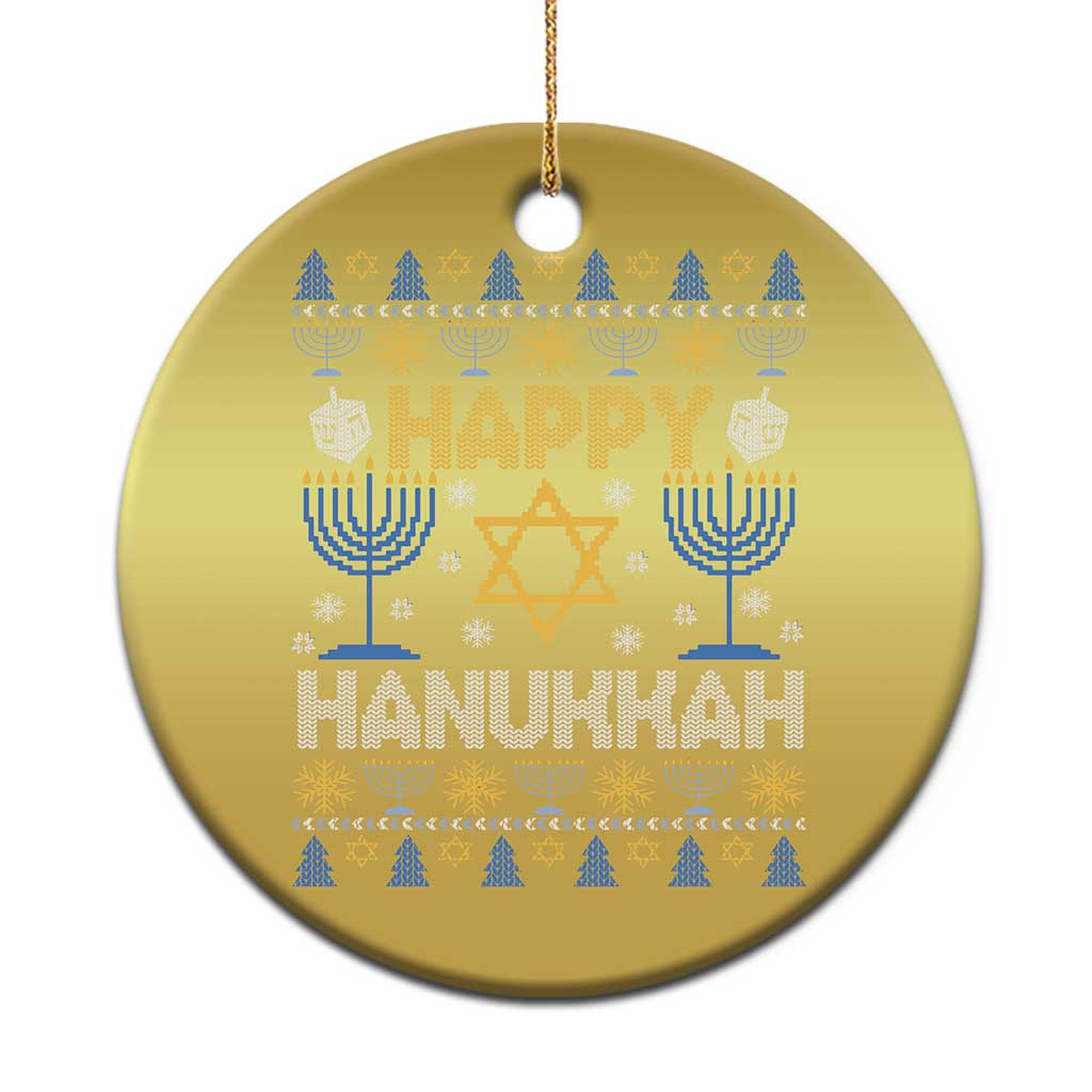 Happy Hanukkah Christmas Ornament Jewish Festival of Lights Hanukkiah Menorah Ugly Chanukah TS02 Print Your Wear