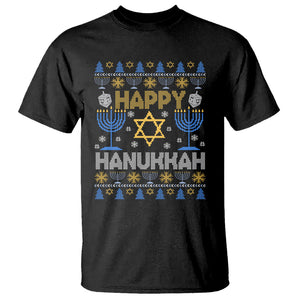 Happy Hanukkah T Shirt Jewish Festival of Lights Hanukkiah Menorah Ugly Chanukah TS02 Black Printyourwear