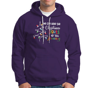 We Can Leave The Christmas Lights Up 'Till January Xmas Tree Hoodie TS02 Purple Printyourwear