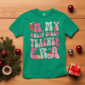 In My Holly Jolly Teacher Era Xmas Groovy Christmas T Shirt TS02 Irish Green Printyourwear