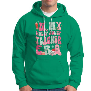 In My Holly Jolly Teacher Era Xmas Groovy Christmas Hoodie TS02 Irish Green Printyourwear