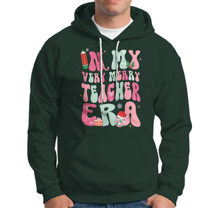 In My Very Merry Teacher Era Xmas Groovy Christmas Hoodie TS02 Dark Forest Green Printyourwear