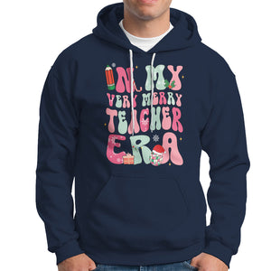 In My Very Merry Teacher Era Xmas Groovy Christmas Hoodie TS02 Navy Printyourwear