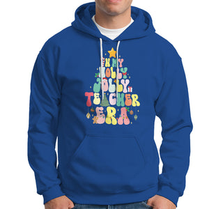 In My Holly Jolly Teacher Era Xmas Groovy Christmas Tree Hoodie TS02 Royal Blue Printyourwear