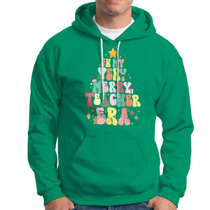 In My Very Merry Teacher Era Xmas Groovy Christmas Tree Hoodie TS02 Irish Green Printyourwear