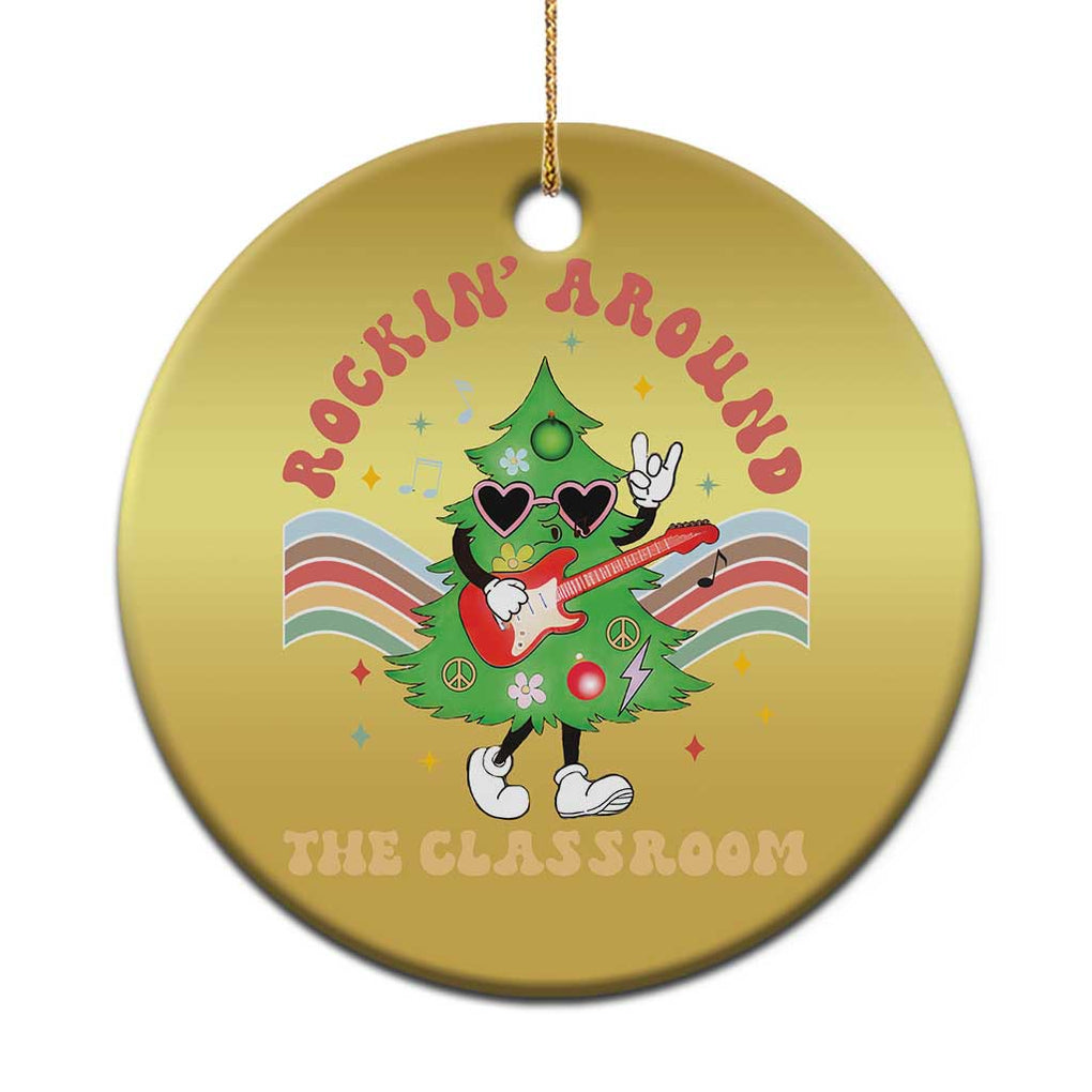 Teacher Christmas Christmas Ornament Rockin' Around The Classroom Groovy Xmas Tree TS02 Print Your Wear