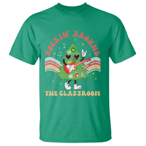 Teacher Christmas T Shirt Rockin' Around The Classroom Groovy Xmas Tree TS02 Irish Green Printyourwear