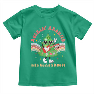 Teacher Christmas Toddler T Shirt Rockin' Around The Classroom Groovy Xmas Tree TS02 Irish Green Print Your Wear