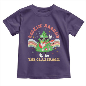 Teacher Christmas Toddler T Shirt Rockin' Around The Classroom Groovy Xmas Tree TS02 Purple Print Your Wear