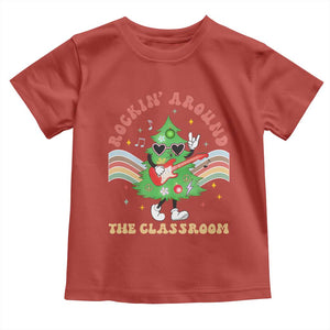 Teacher Christmas Toddler T Shirt Rockin' Around The Classroom Groovy Xmas Tree TS02 Red Print Your Wear