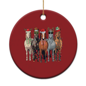 Funny Xmas Horse Christmas Ornament Xmas Light Reindeer Horses Crew with Santa Hat TS02 Print Your Wear