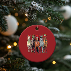 Funny Xmas Horse Christmas Ornament Xmas Light Reindeer Horses Crew with Santa Hat TS02 Print Your Wear