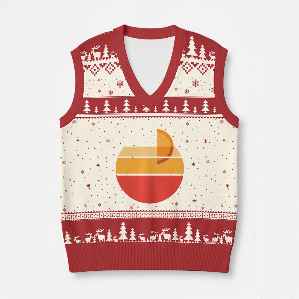 Aperol Spritz V-Neck Knit Sweater Vest Sprizz Summer Cocktail Lover Retro Sunset TS02 Beige Red Print Your Wear