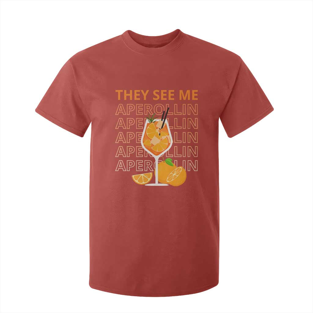 Aperol Spritz T Shirt For Kid They See Me Aperollin Summer Cocktail Sprizz TS02 Red Print Your Wear