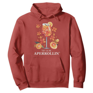 Aperol Spritz Hoodie They See Me Aperrollin Summer Cocktail TS02 Red Print Your Wear