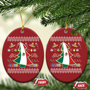 Mexican Xmas Christmas Ornament Mexico Flag Xmas Tree Ugly Sweater TS02 Oval Red Print Your Wear