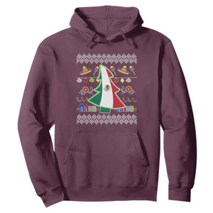 Mexican Christmas Hoodie Mexico Flag Xmas Tree Ugly Sweater TS02 Maroon Print Your Wear