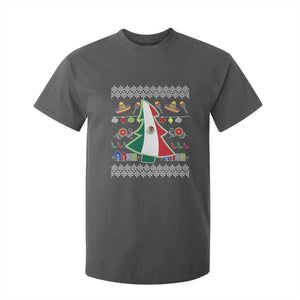 Mexican Christmas T Shirt For Kid Mexico Flag Xmas Tree Ugly Sweater TS02 Dark Heather Print Your Wear