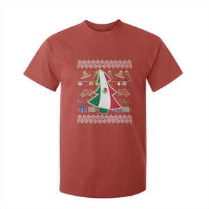 Mexican Christmas T Shirt For Kid Mexico Flag Xmas Tree Ugly Sweater TS02 Red Print Your Wear