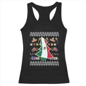 Mexican Christmas Racerback Tank Top Mexico Flag Xmas Tree Ugly Sweater TS02 Black Print Your Wear