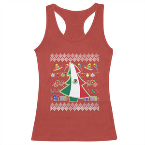 Mexican Christmas Racerback Tank Top Mexico Flag Xmas Tree Ugly Sweater TS02 Red Print Your Wear