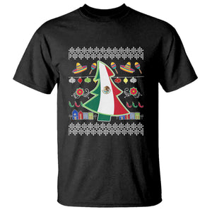 Mexican Christmas T Shirt Mexico Flag Xmas Tree Ugly Sweater TS02 Black Print Your Wear