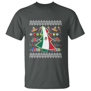 Mexican Christmas T Shirt Mexico Flag Xmas Tree Ugly Sweater TS02 Dark Heather Print Your Wear