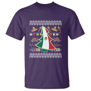 Mexican Christmas T Shirt Mexico Flag Xmas Tree Ugly Sweater TS02 Purple Print Your Wear