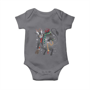 Christmas Merry Krampus Baby Onesie Naughty Horror Evil Xmas Psychobilly TS02 Charcoal Print Your Wear