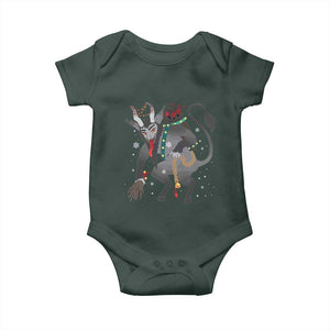 Christmas Merry Krampus Baby Onesie Naughty Horror Evil Xmas Psychobilly TS02 Dark Forest Green Print Your Wear