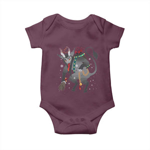 Christmas Merry Krampus Baby Onesie Naughty Horror Evil Xmas Psychobilly TS02 Maroon Print Your Wear