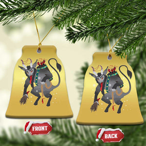 Xmas Merry Krampus Christmas Ornament Naughty Horror Evil Xmas Psychobilly TS02 Bell Flake Gold Print Your Wear