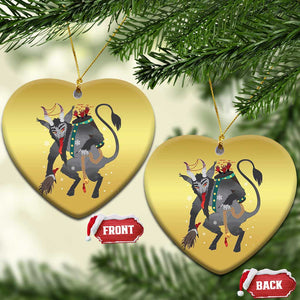 Xmas Merry Krampus Christmas Ornament Naughty Horror Evil Xmas Psychobilly TS02 Heart Gold Print Your Wear