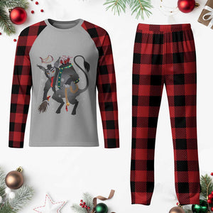 Christmas Merry Krampus Plaid Pajama Set Naughty Horror Evil Xmas Psychobilly TS02 Buffalo Plaid Print Your Wear