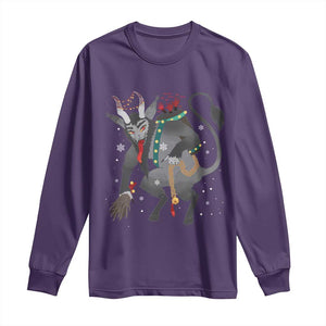 Christmas Merry Krampus Long Sleeve Shirt Naughty Horror Evil Xmas Psychobilly TS02 Purple Print Your Wear