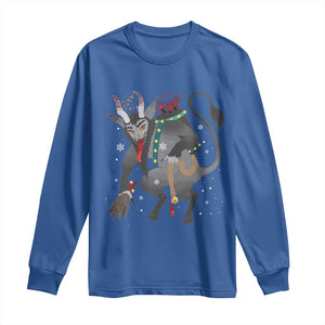 Christmas Merry Krampus Long Sleeve Shirt Naughty Horror Evil Xmas Psychobilly TS02 Royal Blue Print Your Wear