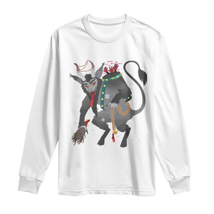 Christmas Merry Krampus Long Sleeve Shirt Naughty Horror Evil Xmas Psychobilly TS02 White Print Your Wear