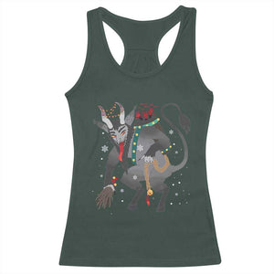 Christmas Merry Krampus Racerback Tank Top Naughty Horror Evil Xmas Psychobilly TS02 Dark Forest Green Print Your Wear