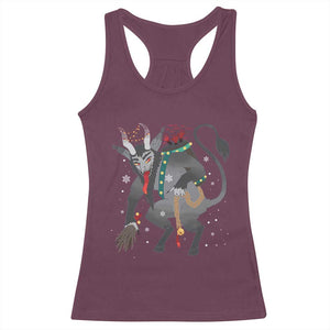 Christmas Merry Krampus Racerback Tank Top Naughty Horror Evil Xmas Psychobilly TS02 Maroon Print Your Wear