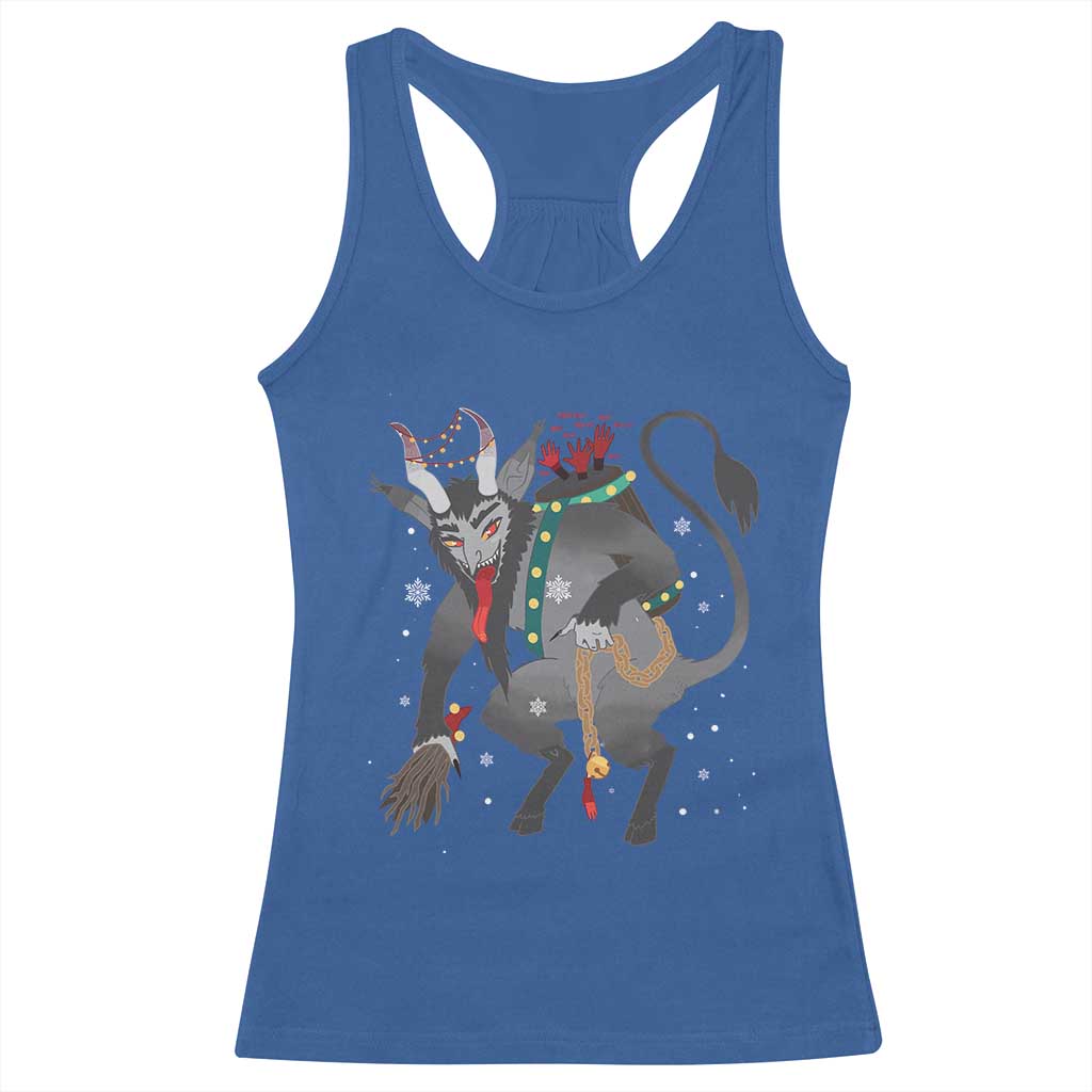 Christmas Merry Krampus Racerback Tank Top Naughty Horror Evil Xmas Psychobilly TS02 Royal Blue Print Your Wear